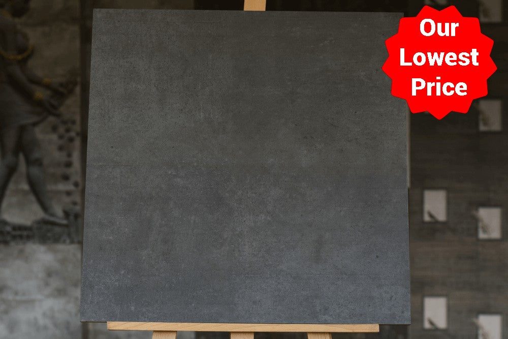 Ontario Anthracite Rectified Matt Porcelain 20mm 600x600mm Indoor and Outdoor Floor Tile