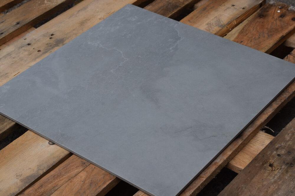 Plast Grey Rectified Gloss Glazed Porcelain 600x600mm Wall and Floor Tiles