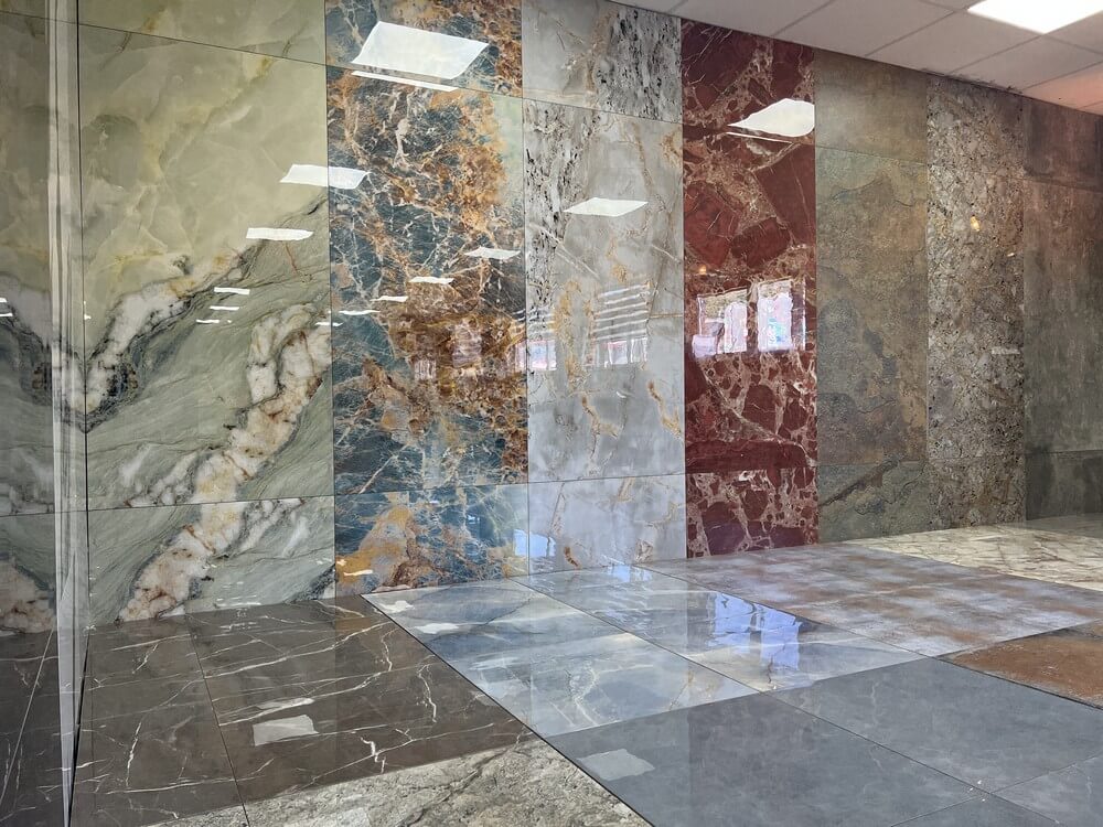 Nebula Sapphire Rectified Large Format Exotic Surface Stone Effect Porcelain 800x1600mm Floor & Wall Tiles