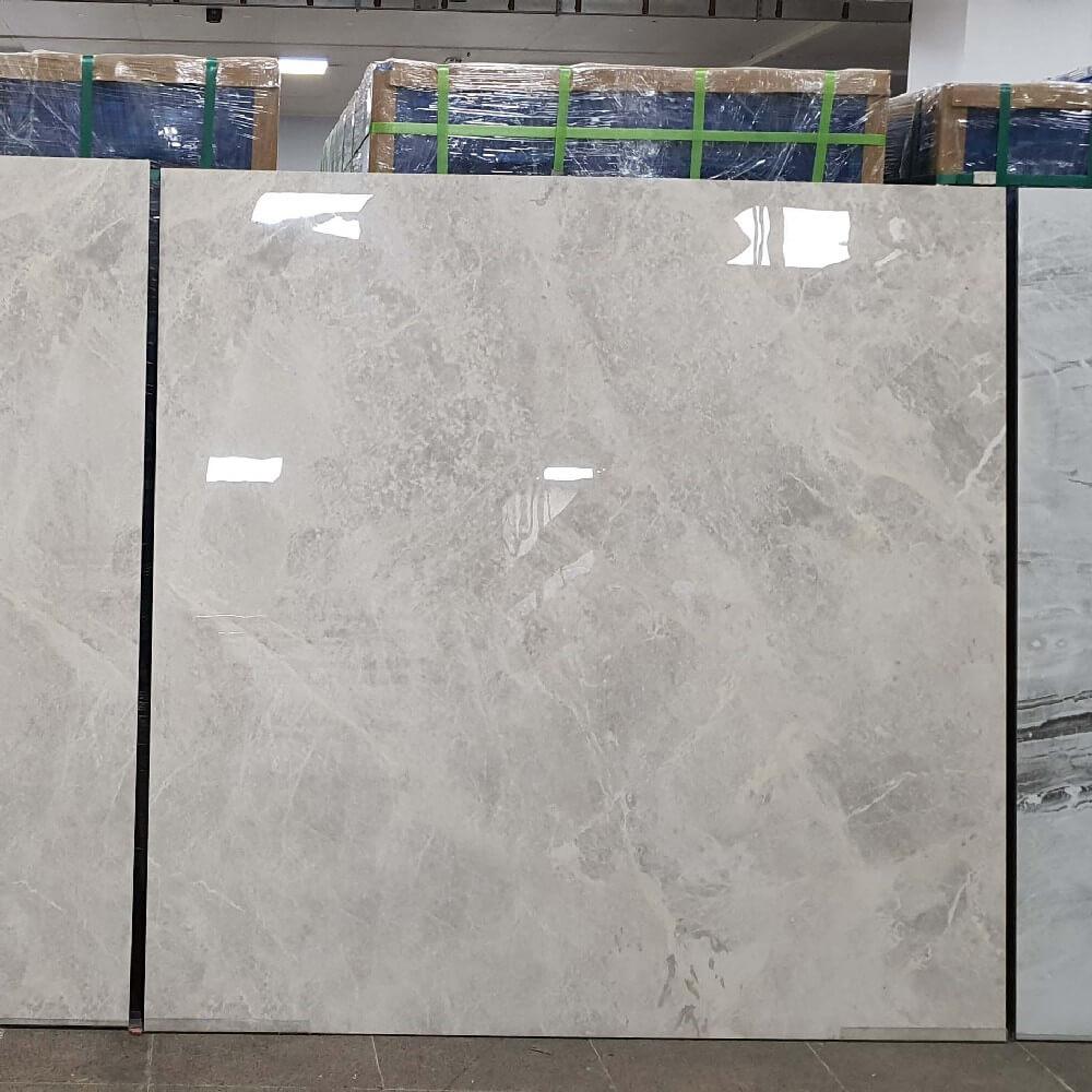 Stark Crema Rectified Large Format Polished Stone Effect Porcelain 1200x1200mm Floor & Wall Tiles