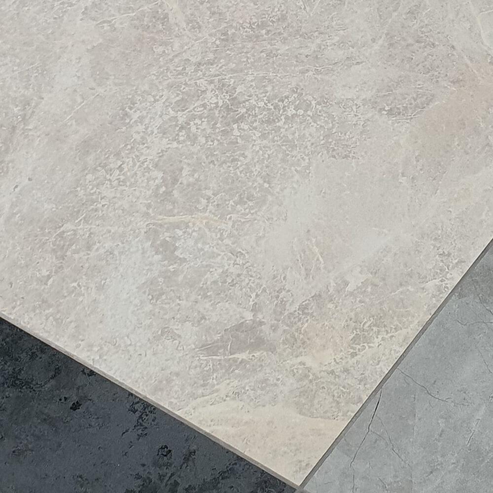 Stark Crema Rectified Large Format Polished Stone Effect Porcelain 1200x1200mm Floor & Wall Tiles