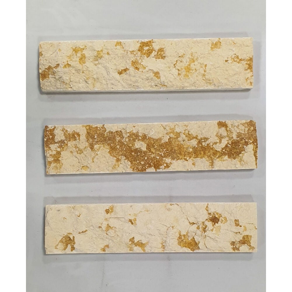 Sunny Light Natural Stone Marble Split Face 300x70mm Decorative Wall Tile