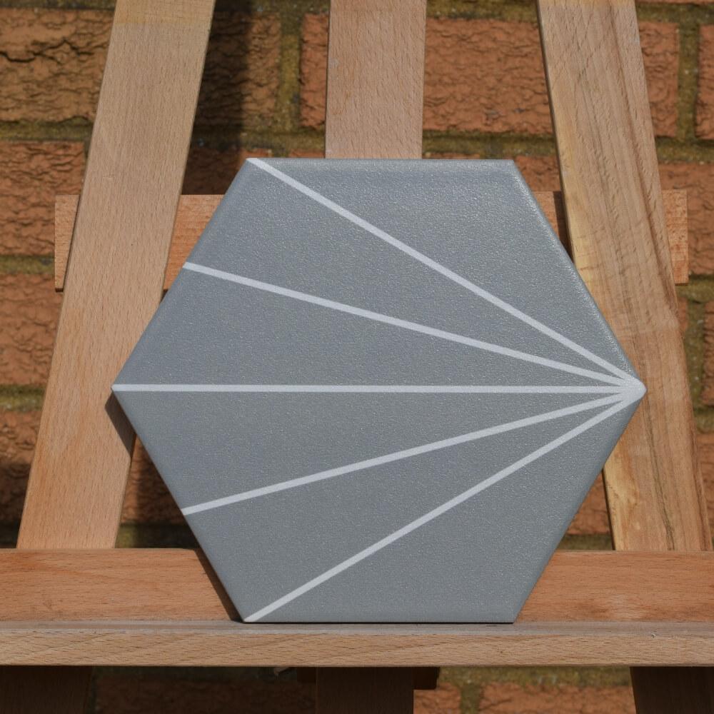 Tesla Starburst Hexagon Matt Ceramic 200x230mm Wall and Floor Tile