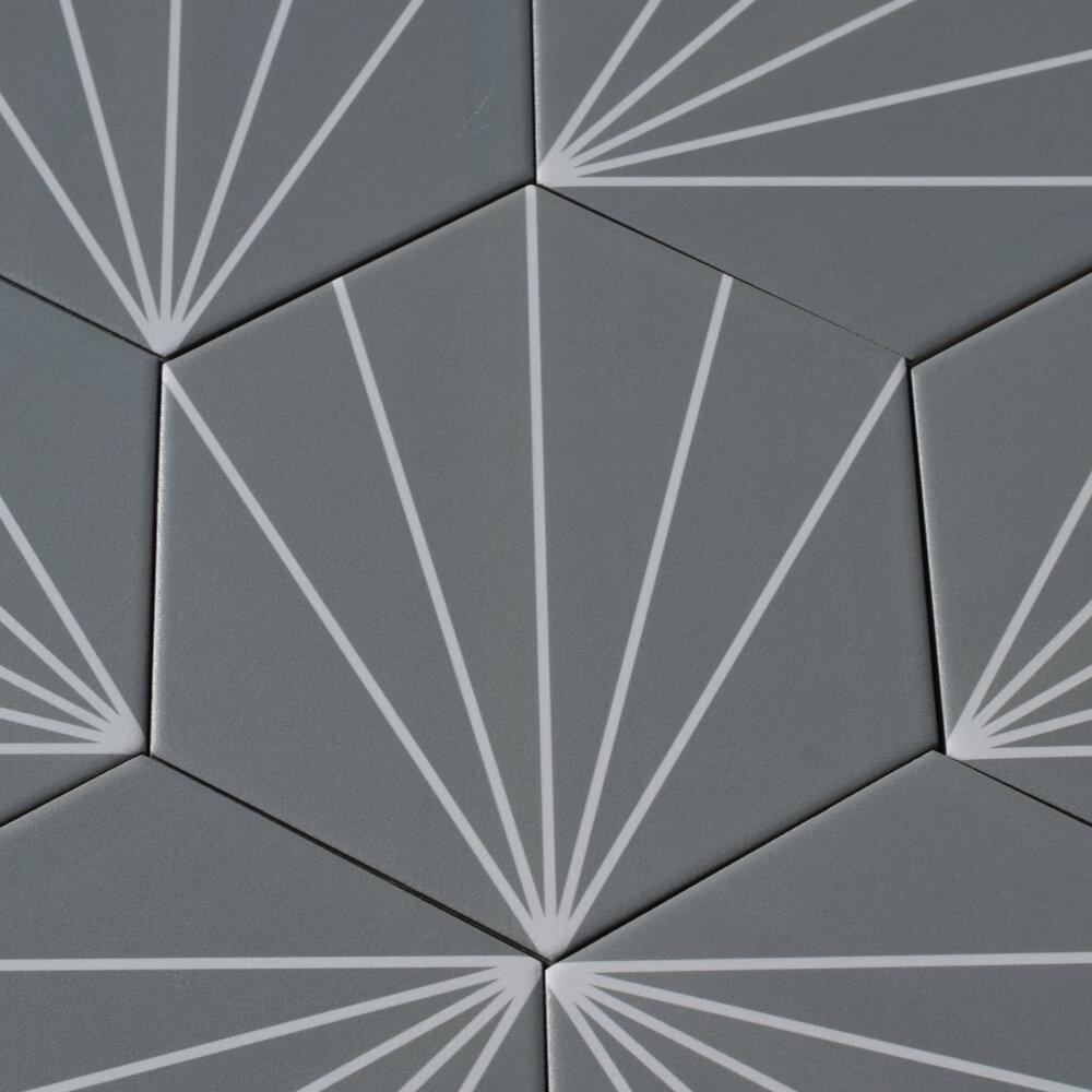 Tesla Starburst Hexagon Matt Ceramic 200x230mm Wall and Floor Tile