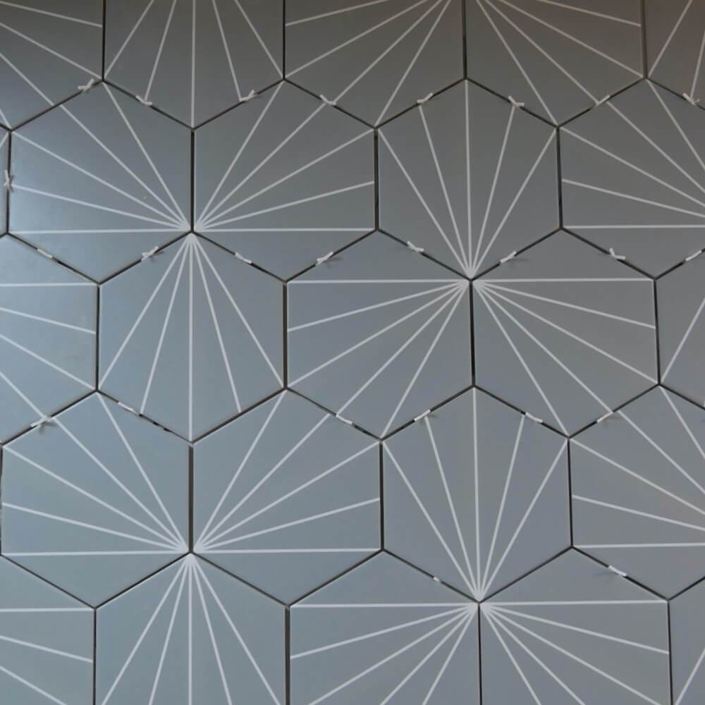 Tesla Starburst Hexagon Matt Ceramic 200x230mm Wall and Floor Tile