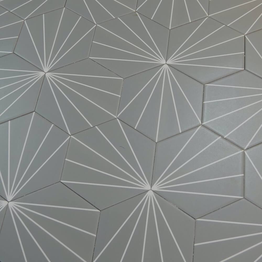 Tesla Starburst Hexagon Matt Ceramic 200x230mm Wall and Floor Tile