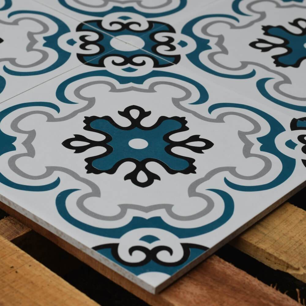 Victorian Blue Bell Rectified Matt Ceramic 300x300mm Wall and Floor Tile