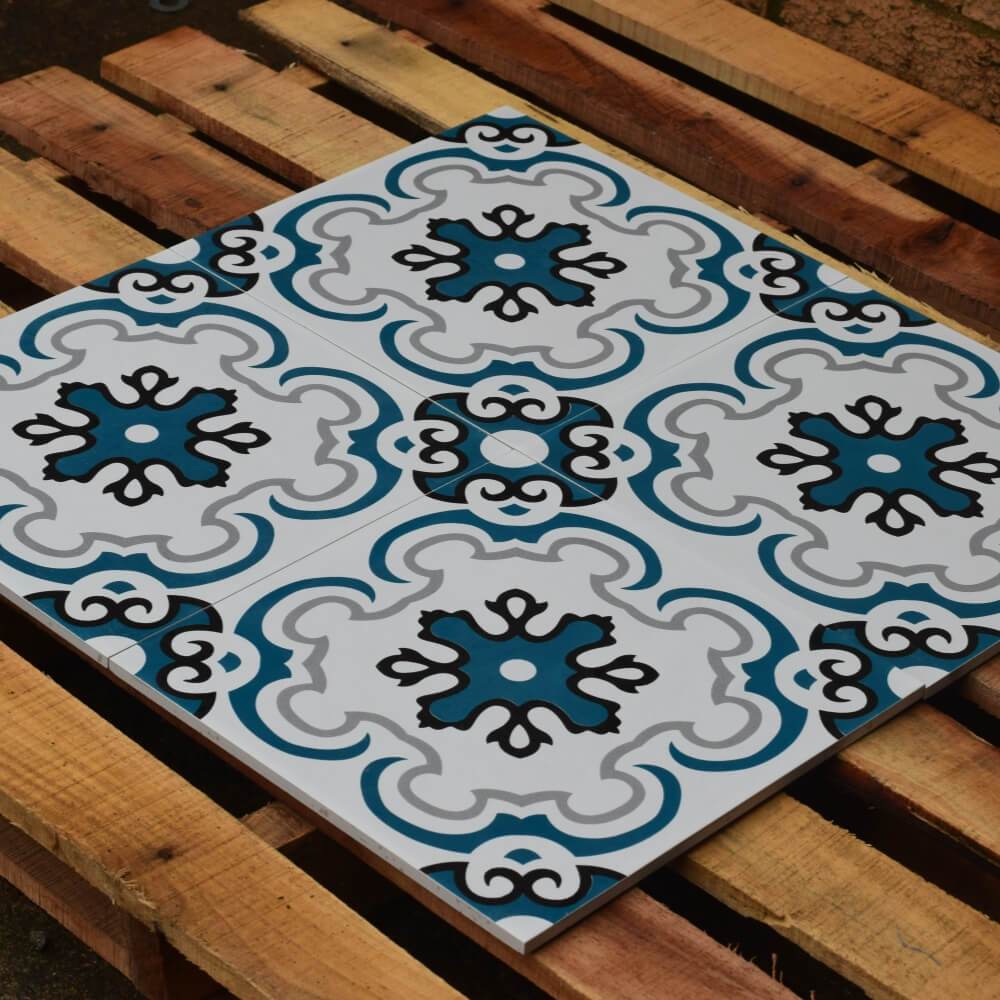Victorian Blue Bell Rectified Matt Ceramic 300x300mm Wall and Floor Tile