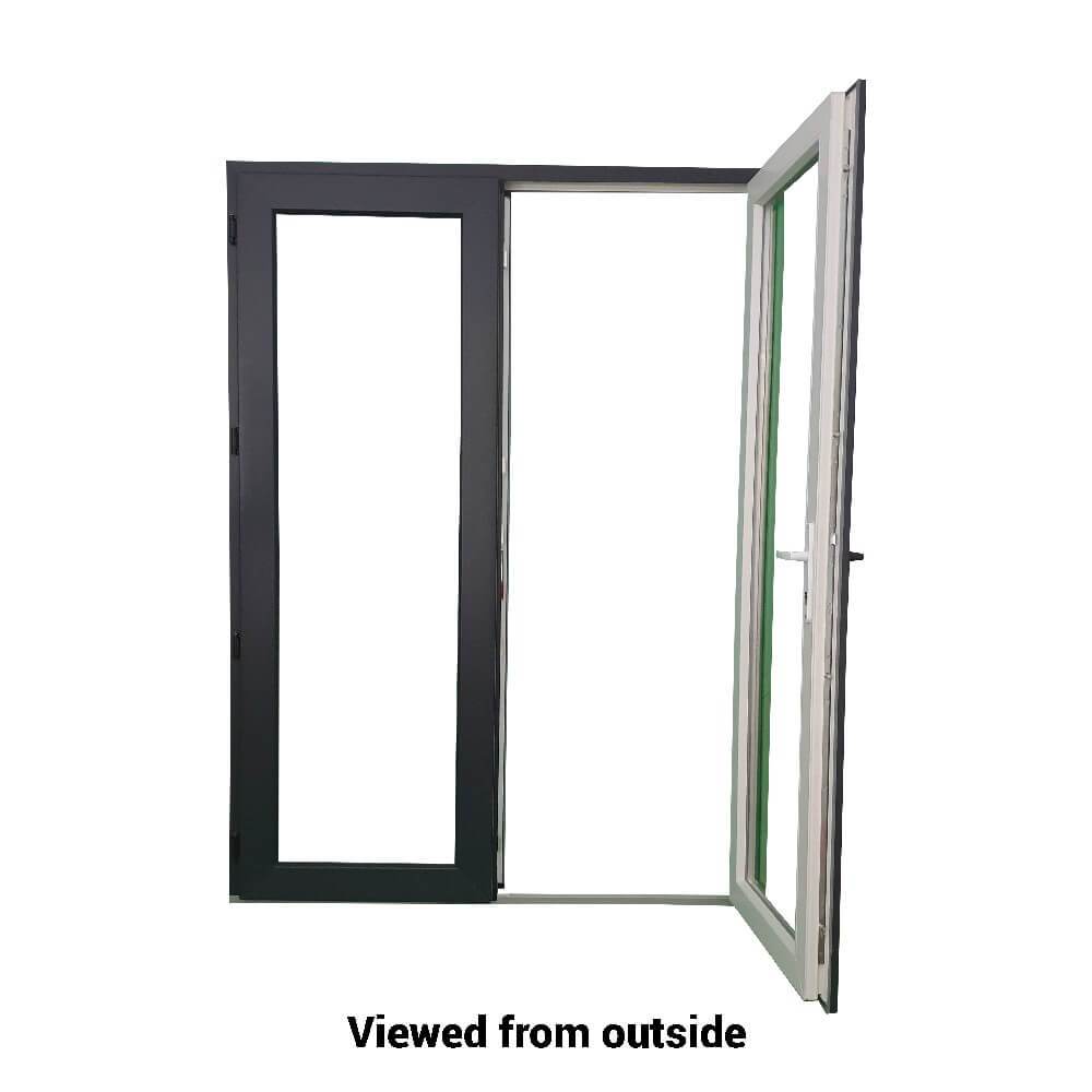 uPVC Outside Anthracite Inside White French Patio Door
