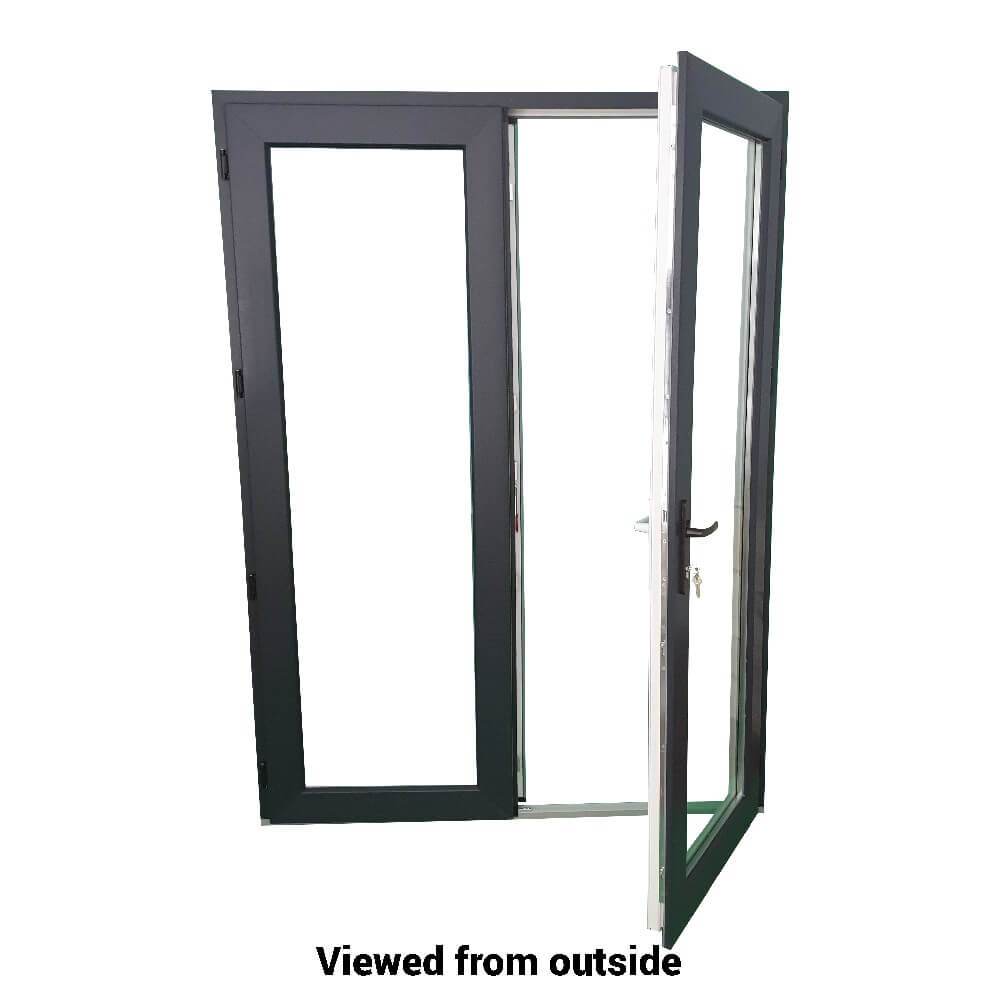 uPVC Outside Anthracite Inside White French Patio Door