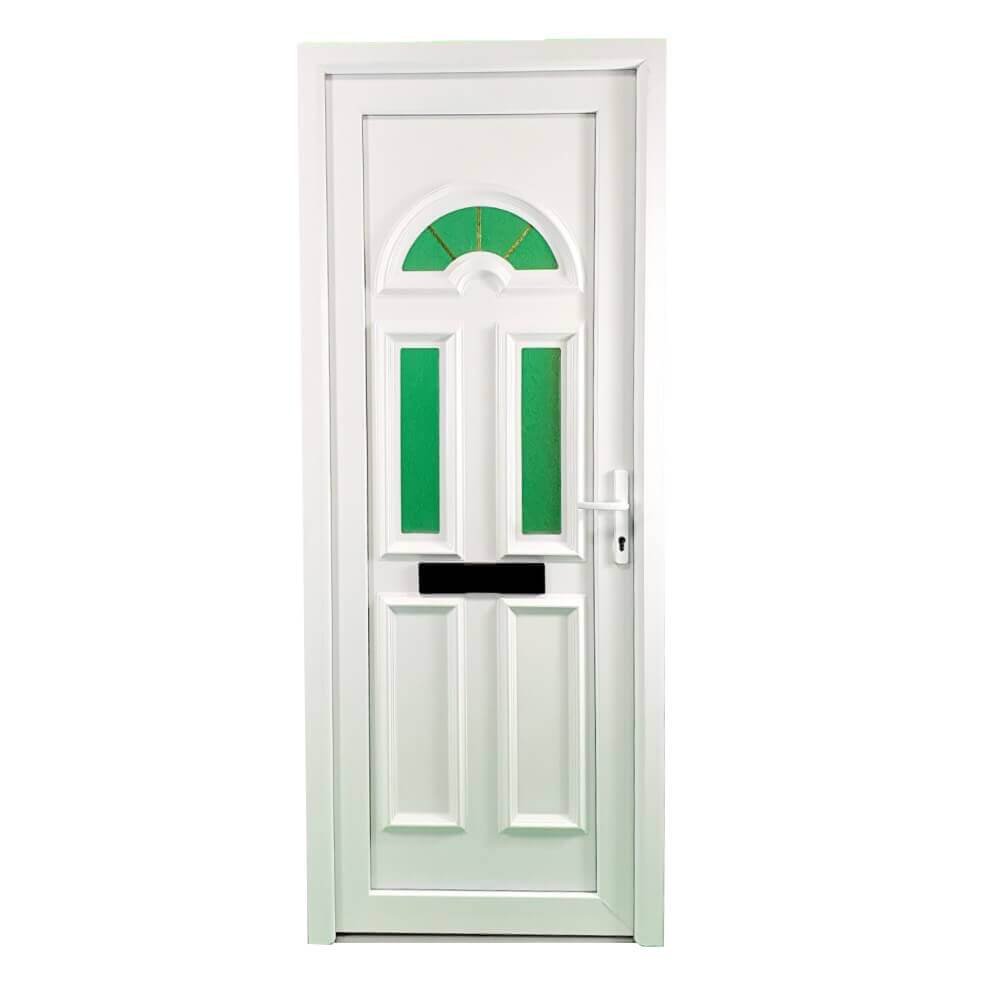uPVC White Pre-Hung Full Front Door Set 24mm Left Hand Hung - (BAU 27 White)