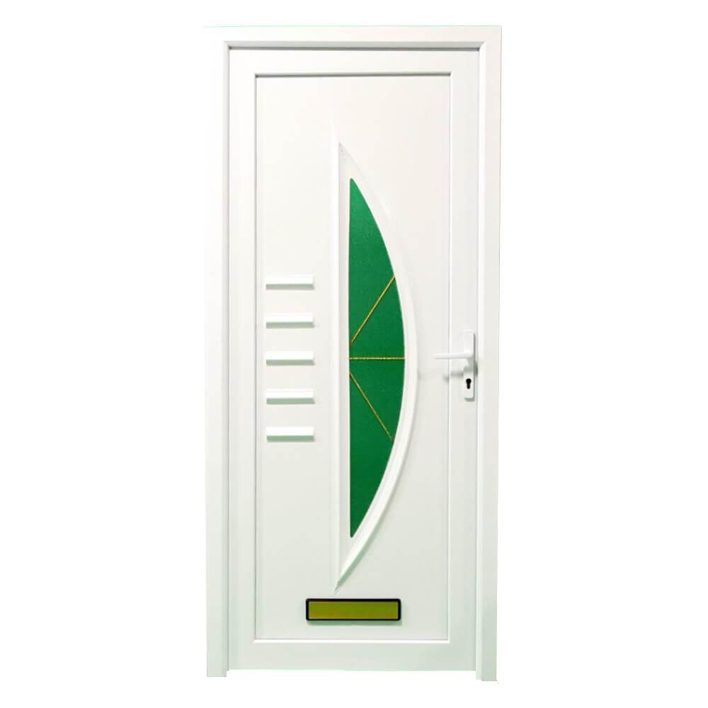 uPVC White Pre-Hung Full Front Door Set 24mm Left Hand Hung - (BAU 30 White)