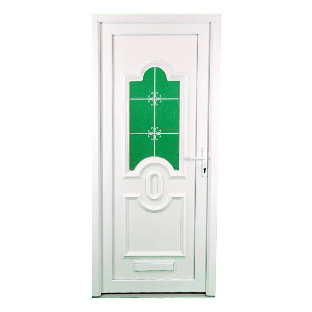 uPVC White Pre-Hung Full Front Door Set 24mm Double Glazed Right Hand Hung - (BAU 5-2 White)